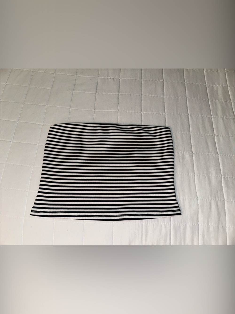 BUCKETLIST Black and White Striped Mini Skirt